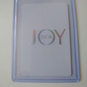 Dior White Card Holder with Iridescent JOY Logo